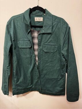 Unisex Green Utility Zip Jacket